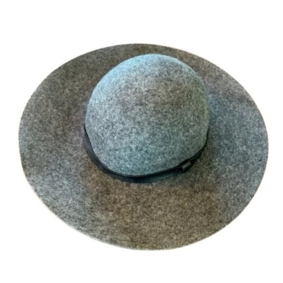 Halogen Wide Brim Felt Hat Wool Black Gray One Sized Pre Owned - Picture 2 of 5